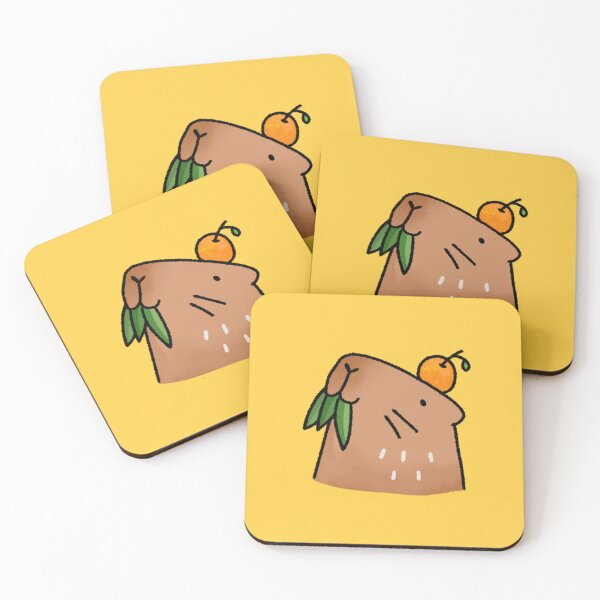 Item preview, capybara eating grass designed and sold by Sophieeeeehu.