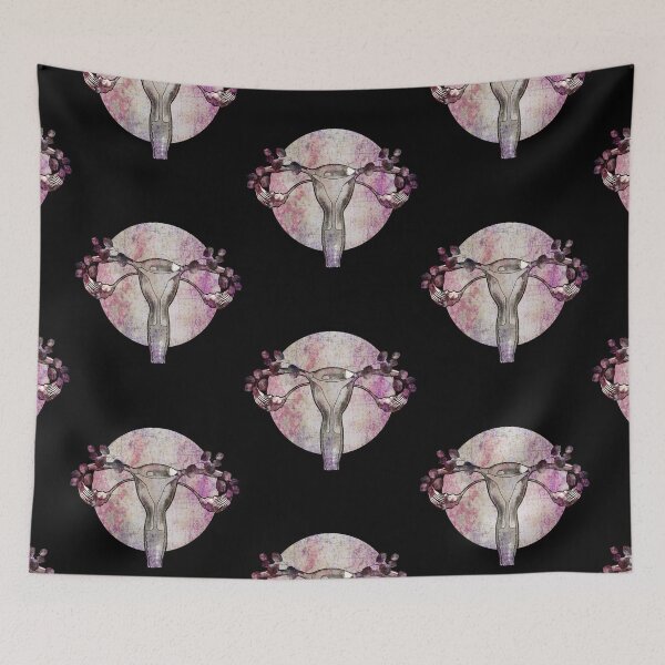 Item preview, Floral uterus with leaves, symbol Feminist, femminism, uteruses, girl, woman designed and sold by Collagedream.