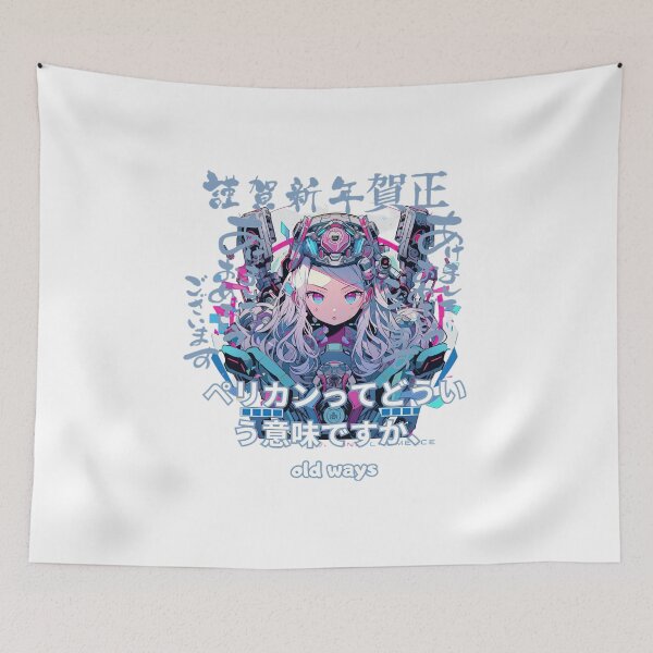 Item preview, blue cyberpunk anime girl designed and sold by karpuz-design.