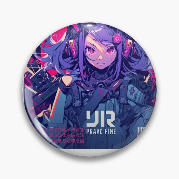 Item preview, purple red cyberpunk anime girl designed and sold by karpuz-design.