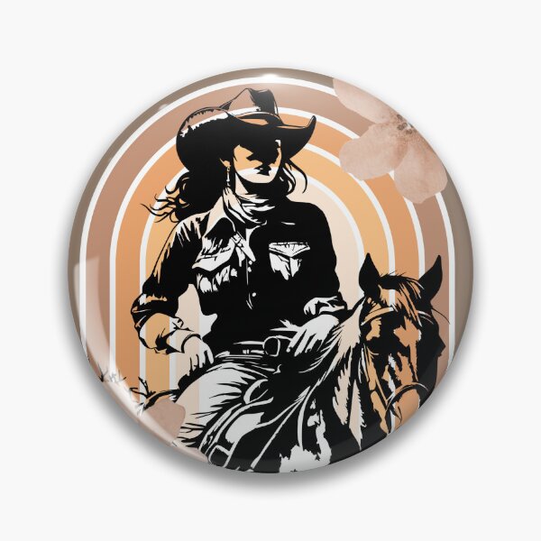 Item preview, Western Woman on Horse with 70s vibes  designed and sold by GlassAndDagger.