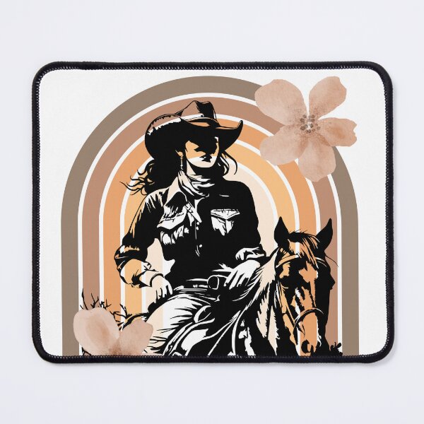 Item preview, Western Woman on Horse with 70s vibes designed and sold by GlassAndDagger.
