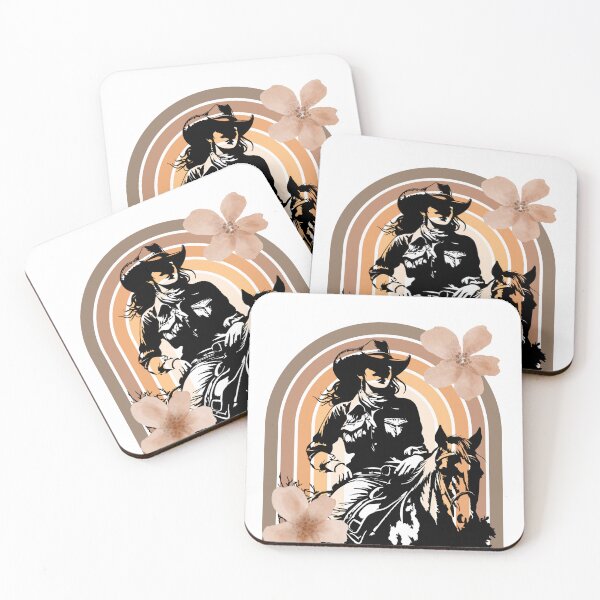 Item preview, Western Woman on Horse with 70s vibes  designed and sold by GlassAndDagger.