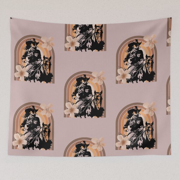 Item preview, Western Woman on Horse with 70s vibes  designed and sold by GlassAndDagger.