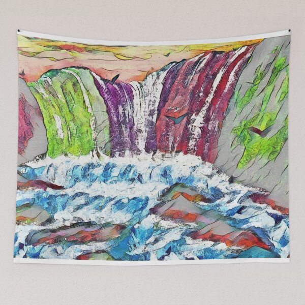 Item preview, Birds at the waterfalls designed and sold by George Hutton Hunter.