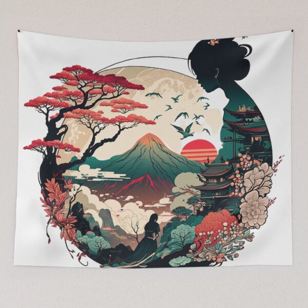 Item preview,  "Harmony in Sakura: Captivating Japanese Landscapes on Redbubble" designed and sold by DesignHeaven24.