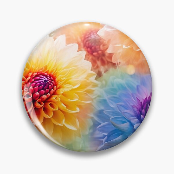 Item preview, Rain falling on these rainbow Dahlias designed and sold by timberwolf250.