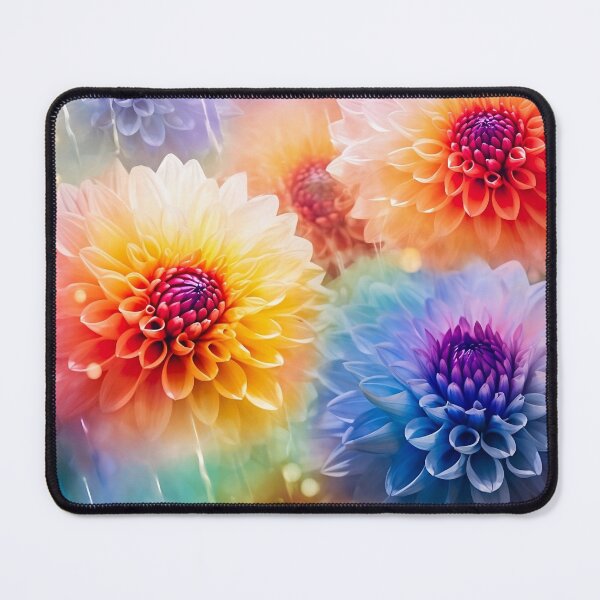 Item preview, Rain falling on these rainbow Dahlias designed and sold by timberwolf250.