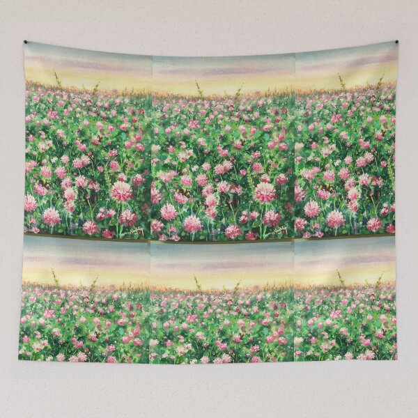 Item preview, Red Clover & Bumblebees designed and sold by Artdesrapides.