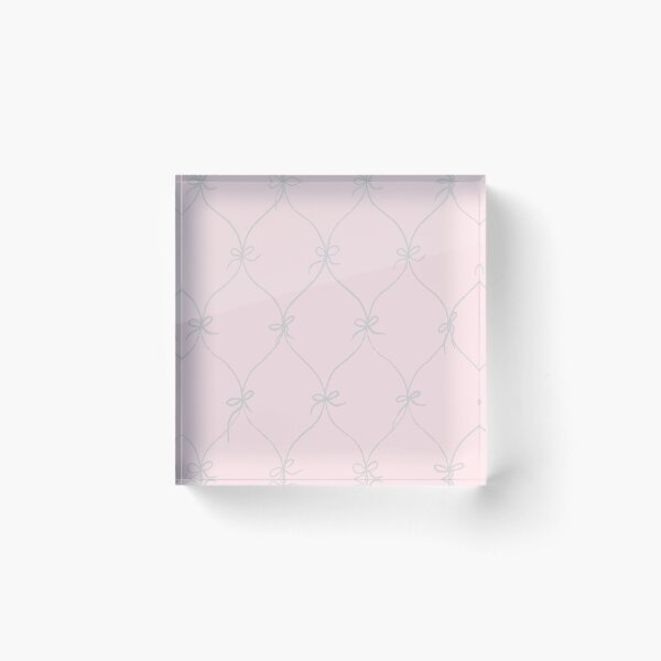 Balloon String with Bows Pattern on pink Acrylic Block