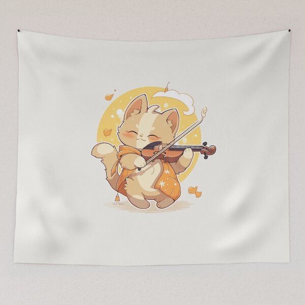 Item preview, Classical Kitty: Adorable Cat Playing Violin designed and sold by Zandalus.