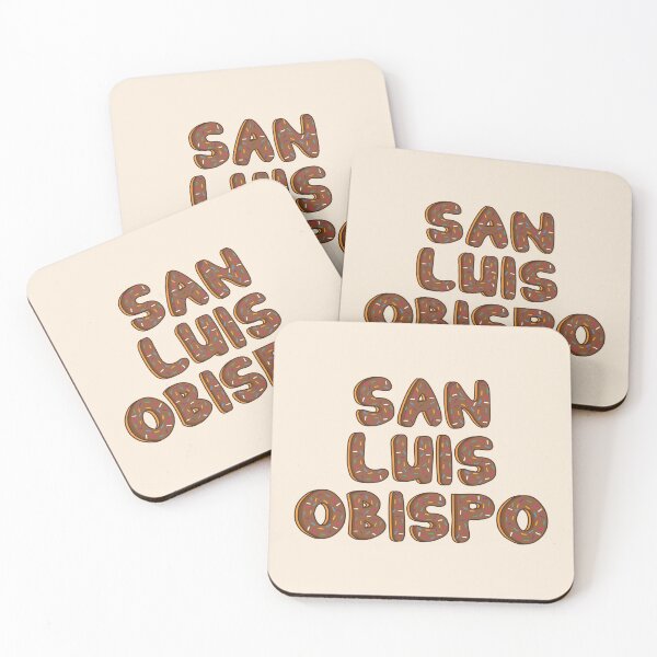 Item preview, San Luis Obispo citie of California word Shaped Like Chocolate Donuts  designed and sold by DonutsWords.