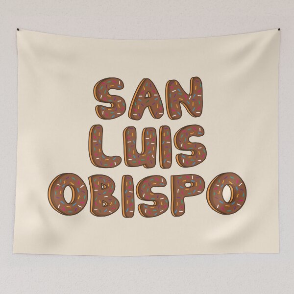 Item preview, San Luis Obispo citie of California word Shaped Like Chocolate Donuts  designed and sold by DonutsWords.