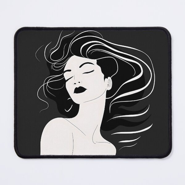 Item preview, Beautiful Lady with flowing hair line art designed and sold by AwesomeAiArt.