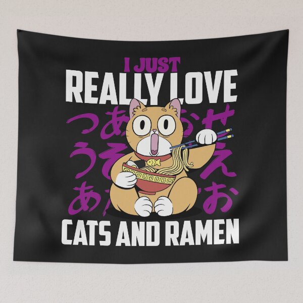 Item preview, Anime Cat with Ramen : Think Ramen designed and sold by ImaginarStore.