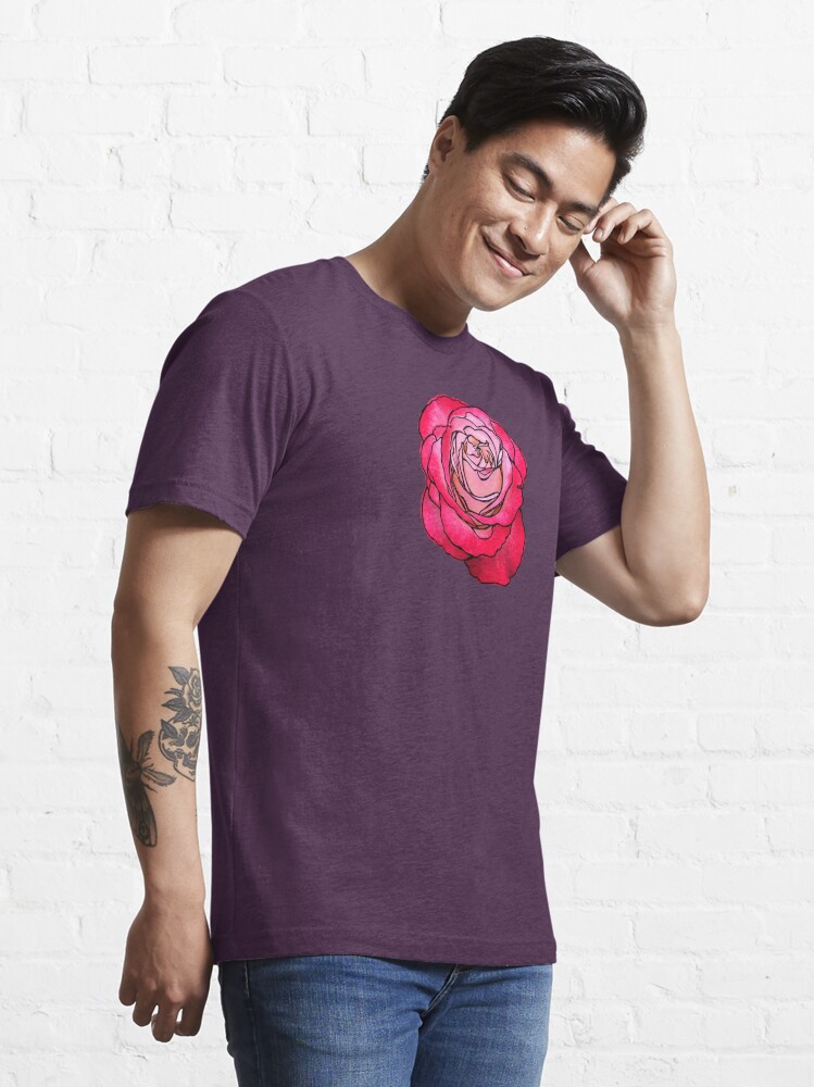 Cottage Core, Rose Flower Outline Essential T-Shirt for Sale by