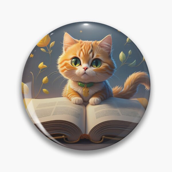 Item preview, red cat reading a book designed and sold by Meta-Shoppy.
