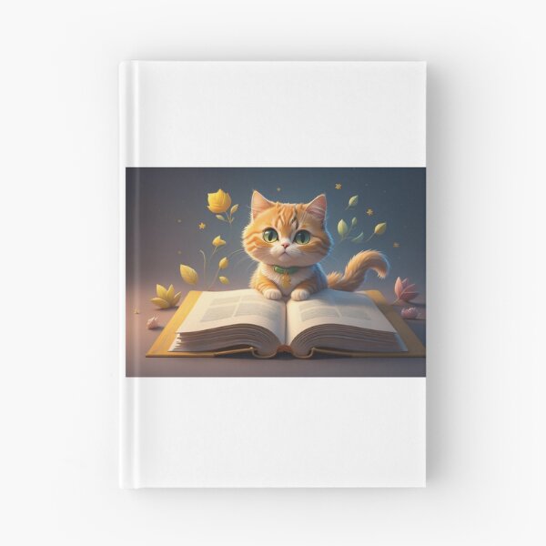Item preview, red cat reading a book designed and sold by Meta-Shoppy.