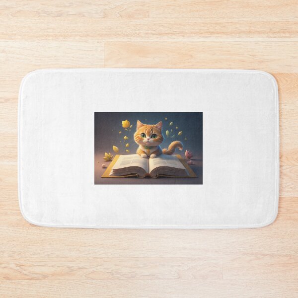 Item preview, red cat reading a book designed and sold by Meta-Shoppy.