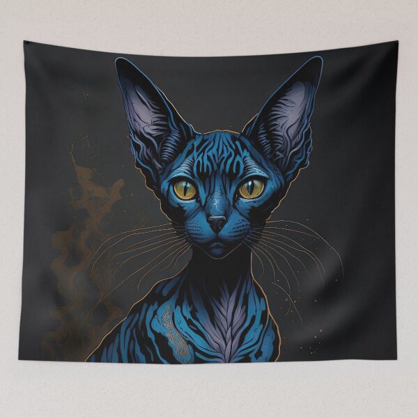 Item preview, Blue sphynx watercolor and alcohol ink style designed and sold by RK - Shop.