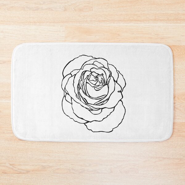 Item preview, Cottage Core, Rose Flower Black Outline designed and sold by badlydrawnbabe.