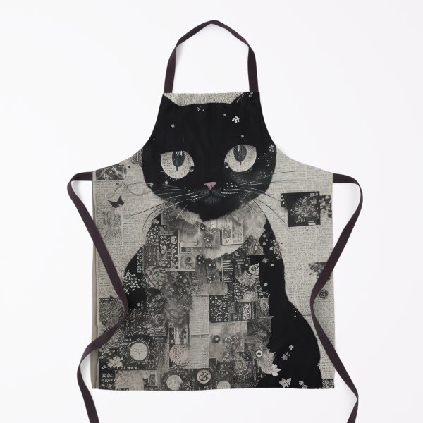 Item preview, Cute cat on charcoal and newspaper rips designed and sold by RK - Shop.