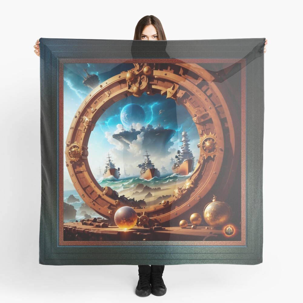 Visions Of Battles Long Past Sci-Fantasy AI Concept Art by Xzendor7 Ladies Scarf