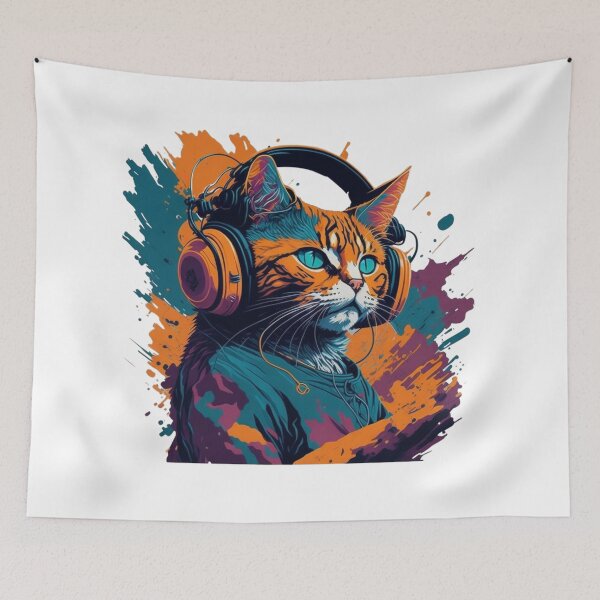 Item preview, DJ Kitty - Feline Grooves designed and sold by tropical-puffin.
