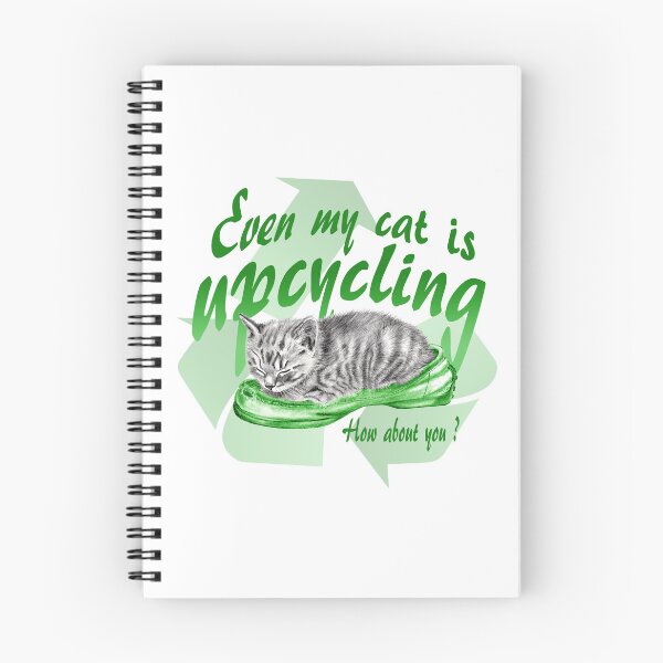 Item preview, Sleeping kitten in old shoe - graphite version, Upcycling text in English colorized green designed and sold by SylvieG18.