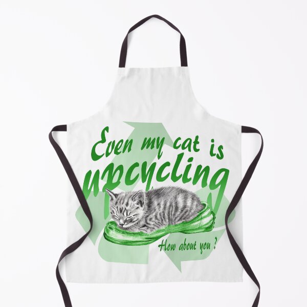Item preview, Sleeping kitten in old shoe - graphite version, Upcycling text in English colorized green designed and sold by SylvieG18.