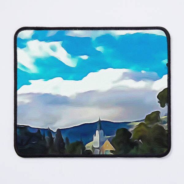 Item preview, Oil Painting of a tranquil small village scene with clouds designed and sold by Reubens-Art.