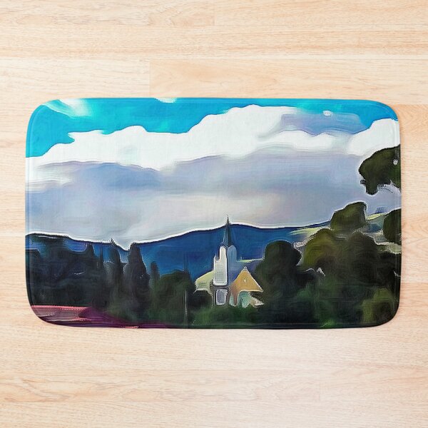 Item preview, Oil Painting of a tranquil small village scene with clouds designed and sold by Reubens-Art.