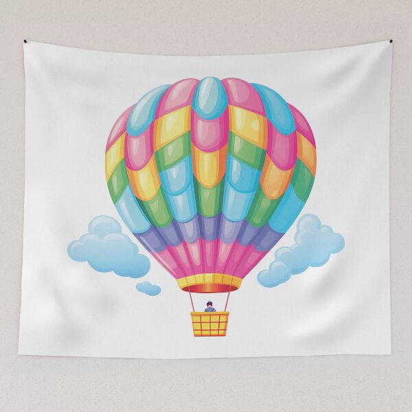 Item preview, Cheerful Kawaii Hot Air Balloon | Delightful Artwork designed and sold by PopPopGfx.