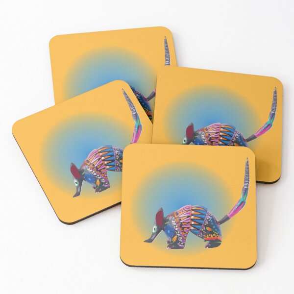 Item preview, Coco armadillo alebrije mexican folk art hand painted maximalist colorful pattern designed and sold by T-Mex.