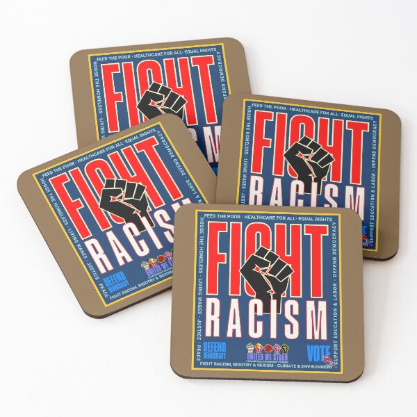 Item preview, PMD00927 Progressive Movement Designs patriotic fight racism design shows you support democracy progressive goals for Progressives Democrats Independents Liberals designed and sold by ProgressiveLeft.