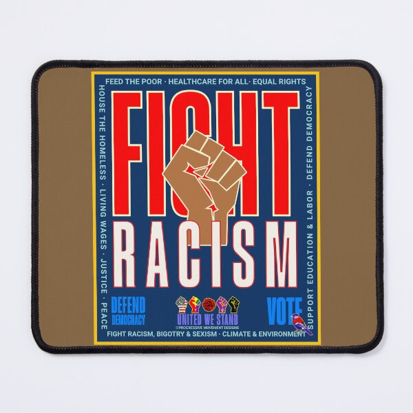 Item preview, PMD00928 Progressive Movement Designs patriotic fight racism design shows you support democracy progressive goals for Progressives Democrats Independents Liberals designed and sold by ProgressiveLeft.