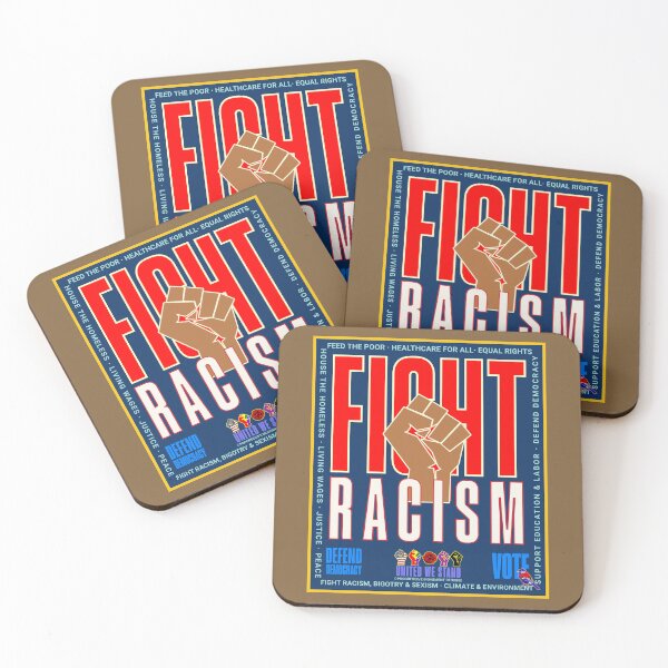 Item preview, PMD00928 Progressive Movement Designs patriotic fight racism design shows you support democracy progressive goals for Progressives Democrats Independents Liberals designed and sold by ProgressiveLeft.