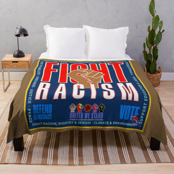Item preview, PMD00928 Progressive Movement Designs patriotic fight racism design shows you support democracy progressive goals for Progressives Democrats Independents Liberals designed and sold by ProgressiveLeft.