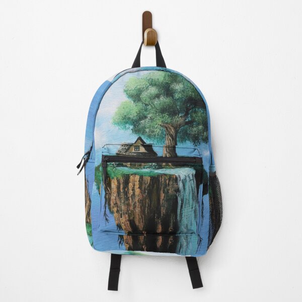 Item preview, Magical Fairytale House Waterfall Old Oak Tree Fantasy Floating Island designed and sold by LEILA ART SPACE.