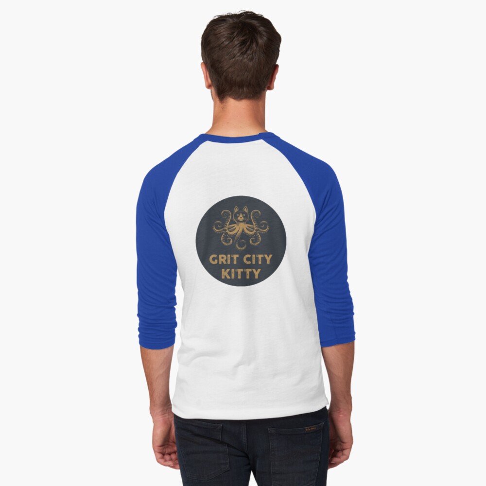 Item preview, Baseball ¾ Sleeve T-Shirt designed and sold by GritCityKitty.