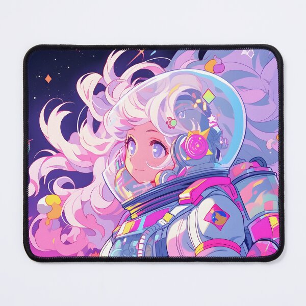 Artikelvorschau, Y2K Aesthetic - Stellar Dreamer: Neon Galaxy Astronaut Girl entworfen und verkauft von Cosmic-Canvases.