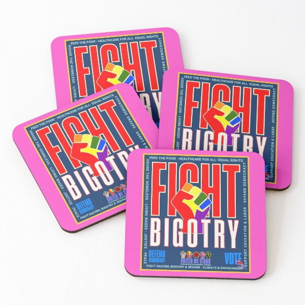 Item preview, PMD00930 Progressive Movement Designs patriotic LGBTQ fight bigotry design shows you support democracy progressive goals for Progressives Democrats Independents Liberals designed and sold by ProgressiveLeft.