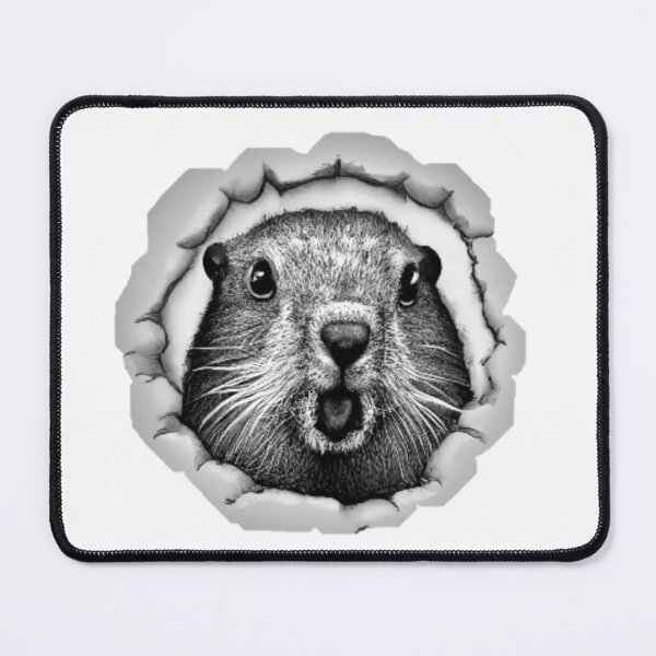 Item preview, Surprised groundhog peeking on the broken wall designed and sold by GroundhogMs.