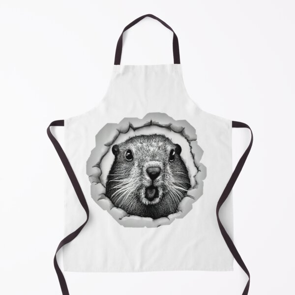 Item preview, Surprised groundhog peeking on the broken wall designed and sold by GroundhogMs.