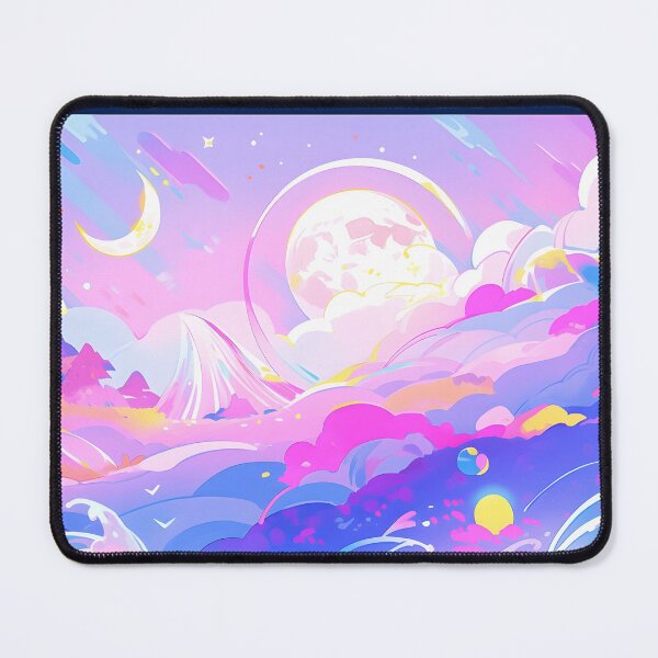Artikelvorschau, Y2K Aesthetic - Dual Moon Magic: Rainbow Forest Landscape entworfen und verkauft von Cosmic-Canvases.