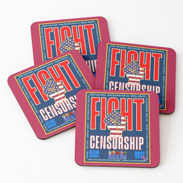 Item preview, PMD00933 Progressive Movement Designs patriotic American fight censorship design shows you support democracy progressive goals for Progressives Democrats Independents Liberals designed and sold by ProgressiveLeft.