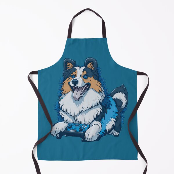 Aperçu de l'œuvre Rough Collie Merle Dog Jouer à des jeux vidéo créée et vendue par DesignArtEmpire.