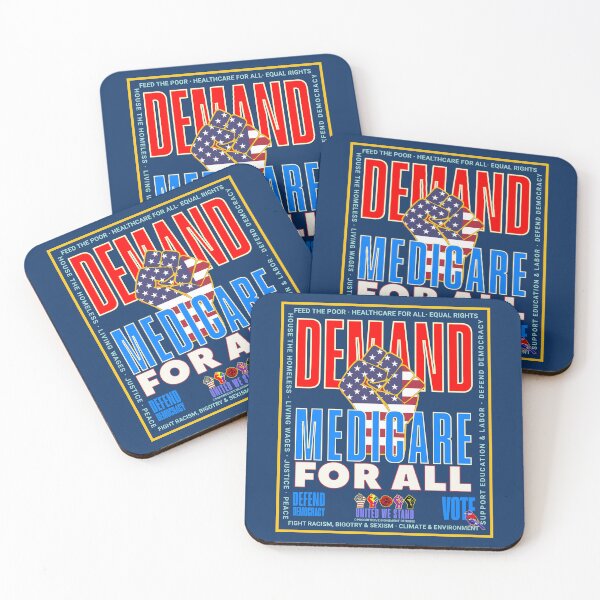 Item preview, PMD00935 Progressive Movement Designs patriotic American Demand Medicare For All design shows you support democracy progressive goals for Progressives Democrats Independents Liberals designed and sold by ProgressiveLeft.