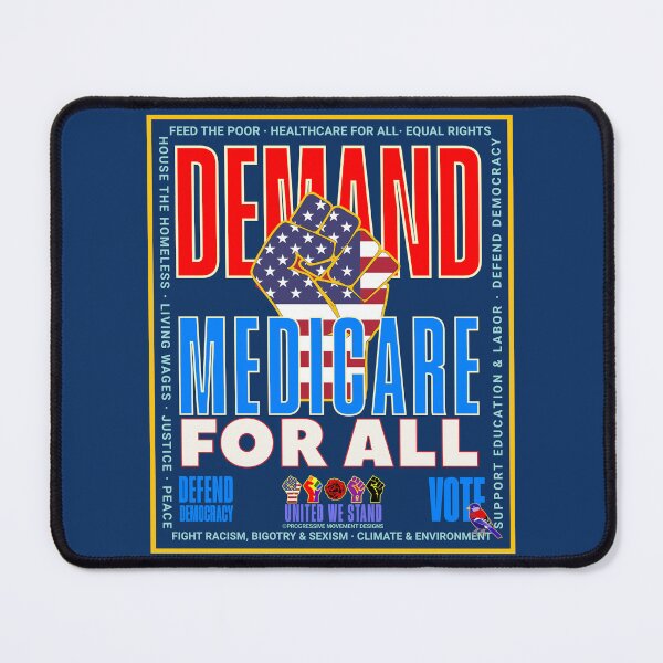 Item preview, PMD00935 Progressive Movement Designs patriotic American Demand Medicare For All design shows you support democracy progressive goals for Progressives Democrats Independents Liberals designed and sold by ProgressiveLeft.
