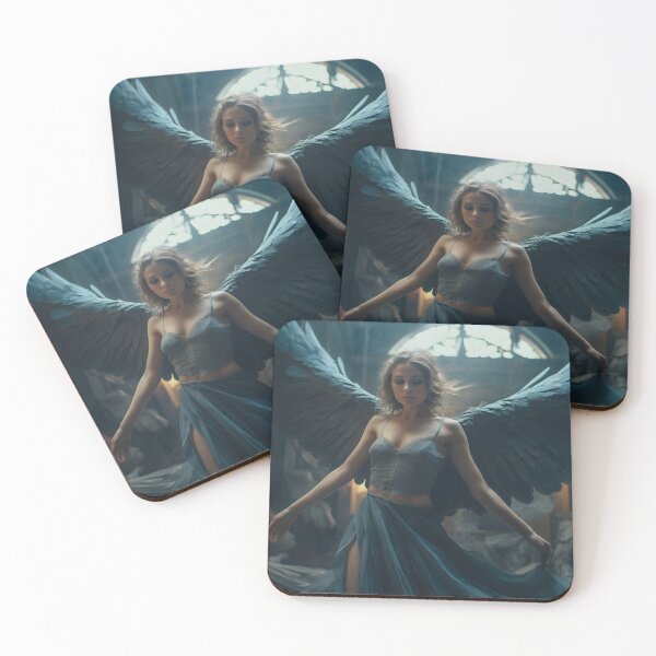 Item preview, Heavenly Grace: Angel with Light Blue Wings designed and sold by LukeAiWalker.